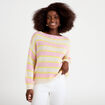 Pull col bateau manches longues jaune clair femme