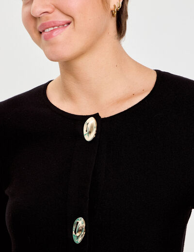 Gilet p&eacute;plum noir femme