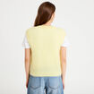 Pull sans manches jaune clair femme
