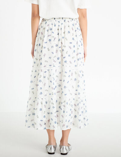 Jupe longue &eacute;vas&eacute;e Bridgerton blanc femme