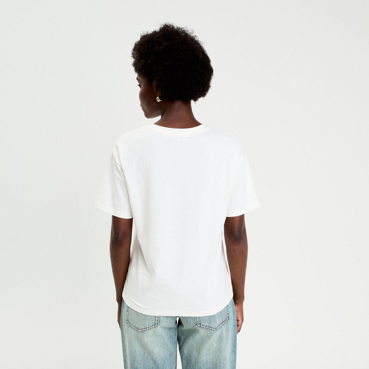 T-shirt manches courtes blanc femme
