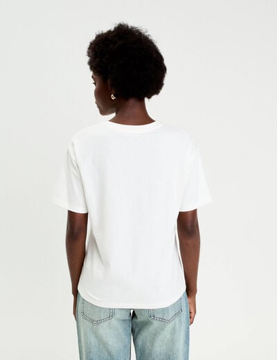 T-shirt manches courtes blanc femme