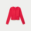 Gilet boutonn&eacute; manches longues rouge femme