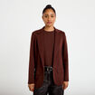 Veste blazer cintr&eacute;e marron femme