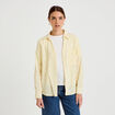 Chemise droite manches longues jaune citron femme