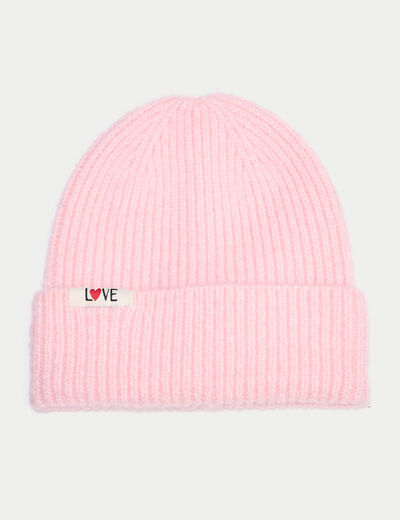 Bonnet rose clair femme
