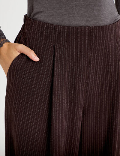 Pantalon bouffant taille standard marron femme