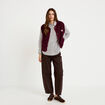 Veste sans manches fausse fourrure prune femme