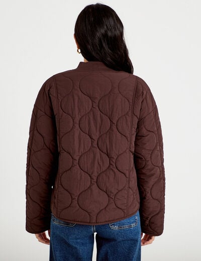 Veste ample manches longues marron fonc&eacute; femme