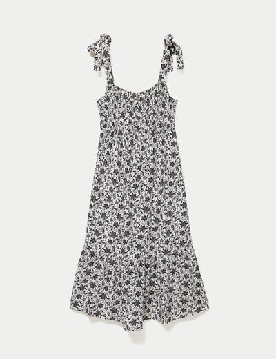 Robe longue &eacute;vas&eacute;e col carr&eacute; noir femme