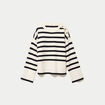 Pull ample manches longues ecru femme