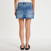 Jupe-short droite en jean denim double stone femme