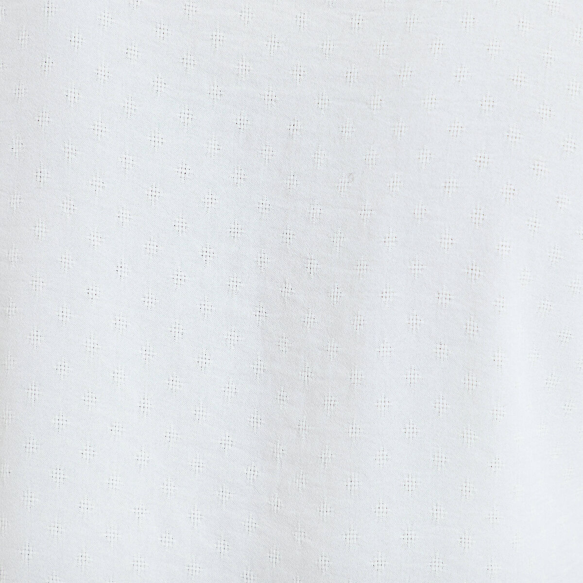 Chemise droite cropped col classique ecru femme