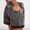 Short mom taille haute en jean denim noir femme