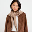 Foulard avec broderie beige femme