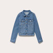 Veste cintr&eacute;e en jean col classique denim double stone femme