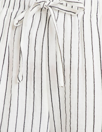 Pantalon large taille standard blanc femme