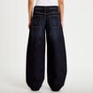 Jean barrel taille haute denim brut femme