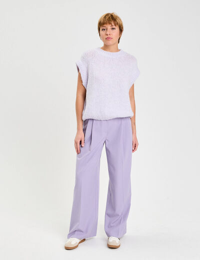 Pantalon large &agrave; pinces parme femme
