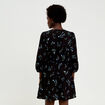 Robe &eacute;vas&eacute;e col v manches longues noir femme