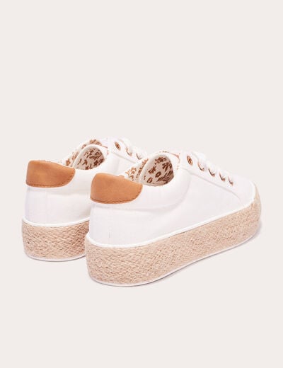Baskets espadrilles plates ecru femme