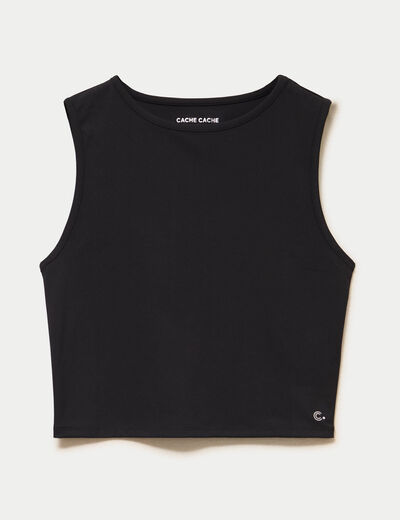 D&eacute;bardeur col rond noir femme