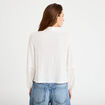 Blouse manches longues broderie ecru femme