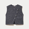 Gilet sans manches gris fonc&eacute; femme