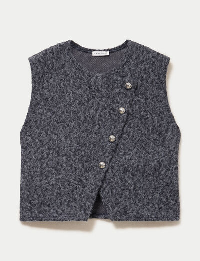 Gilet sans manches gris fonc&eacute; femme