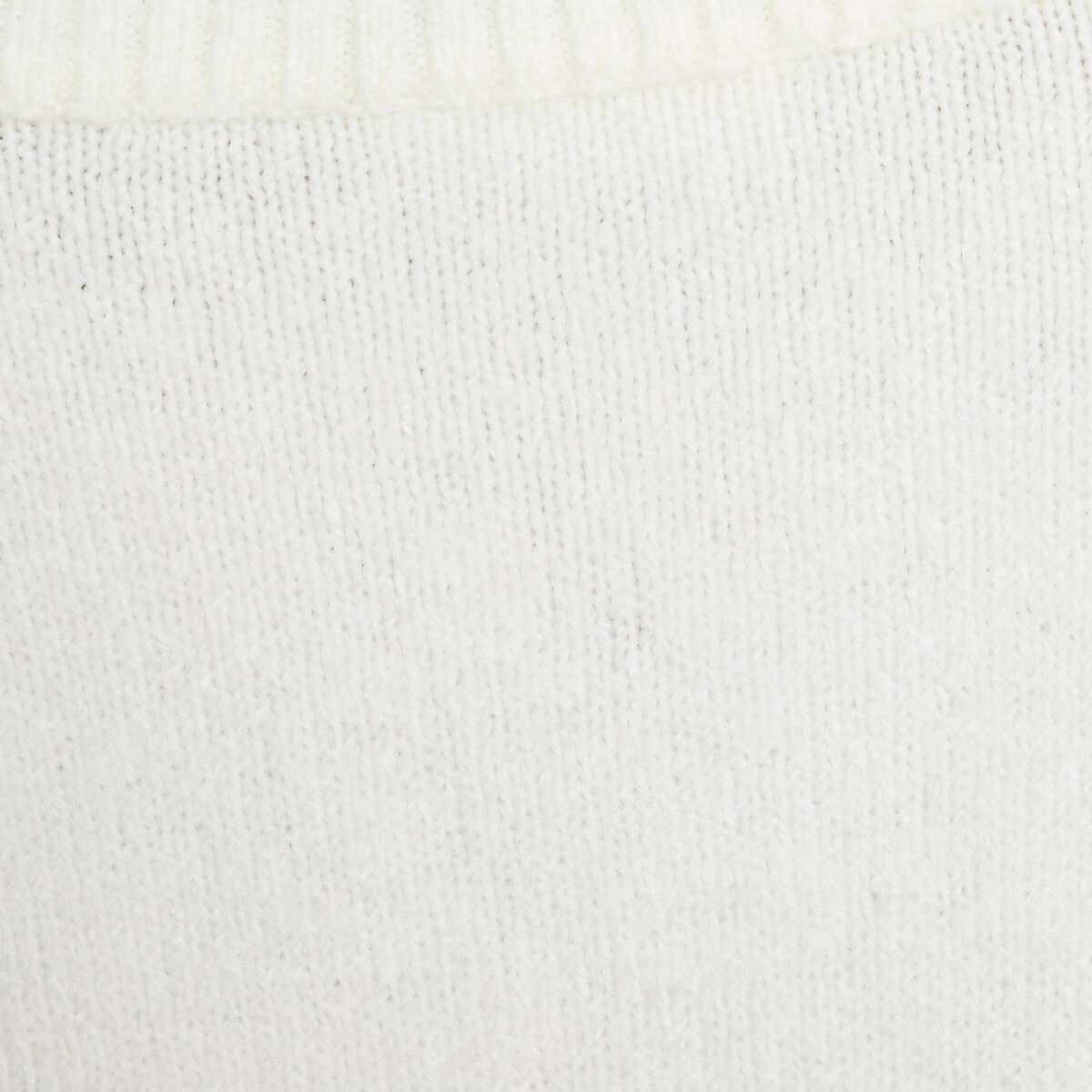 Pull oversize col v manches longues ecru femme