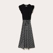 Robe bi-mati&egrave;re cintr&eacute;e noir femme
