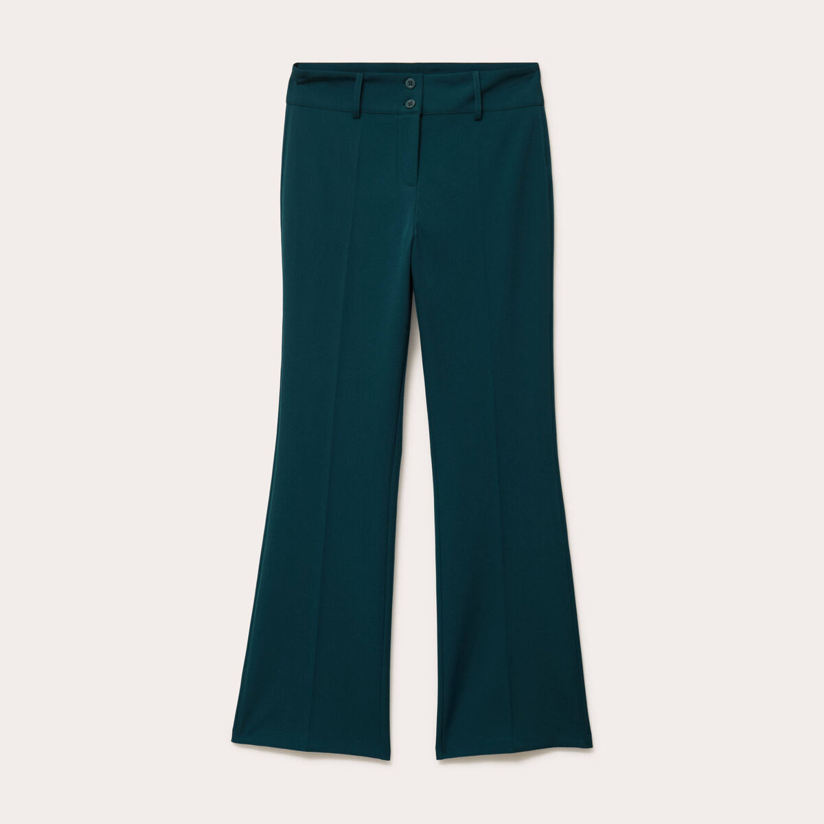 Pantalon flare vert fonc&eacute; femme