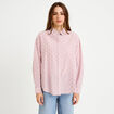 Chemise droite manches longues rouge clair femme