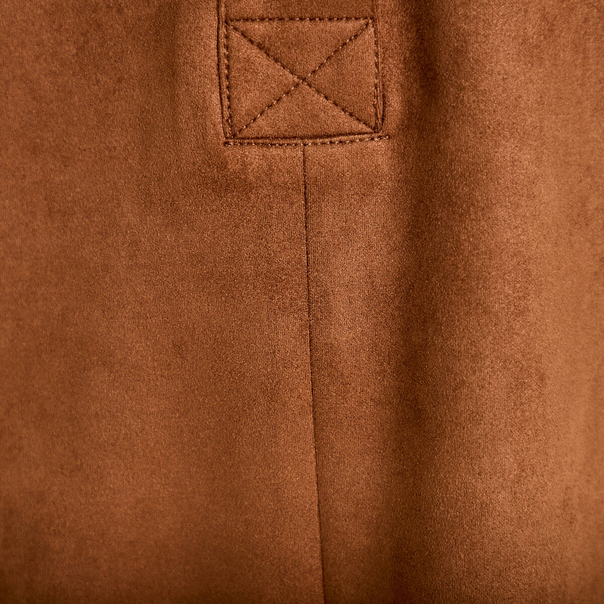 Robe droite 3/4 manches courtes daim marron femme