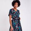 Robe longue &agrave; manches courtes noir femme