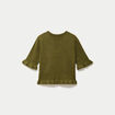 Pull col rond manches courtes vert fonc&eacute; femme
