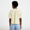 Blouse droite col v manches courtes jaune clair femme