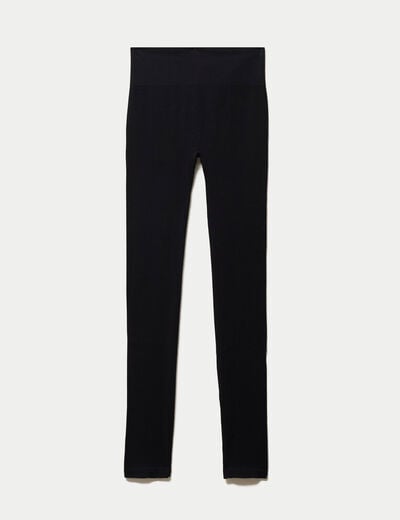 Leggings taille haute sans couture noir femme