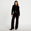 Jeans wide leg taille haute denim noir femme