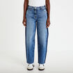 Jean mom cropped denim double stone femme