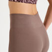 Leggings taille haute sans couture marron clair femme