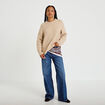 Pull manches longues beige femme