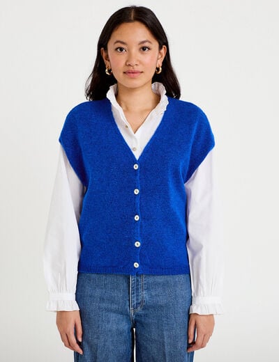 Gilet sans manches bleu electrique femme