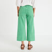 Pantalon bootcut 3/4 taille haute vert femme