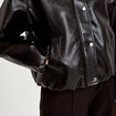 Veste oversize cropped similicuir noir femme