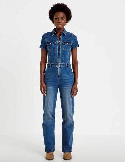 Combinaison pantalon en jean denim double stone femme