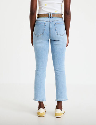 Jean bootcut cropped taille haute denim triple stone femme
