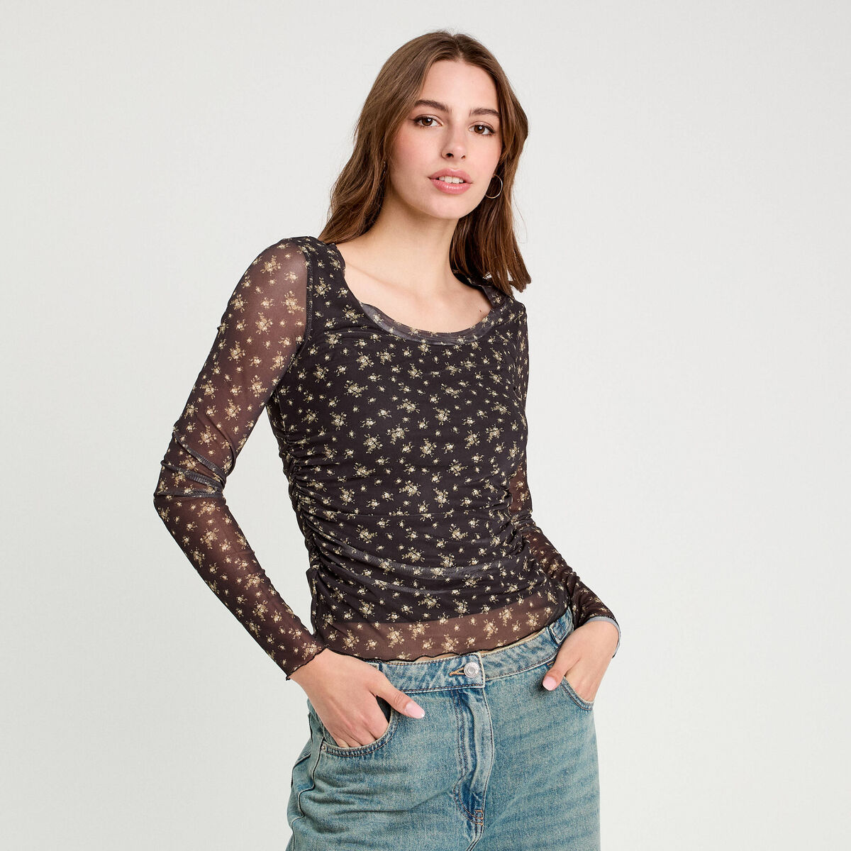 T-shirt manches longues noir femme