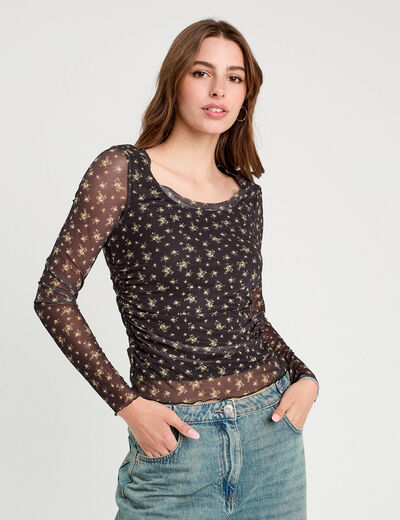 T-shirt manches longues noir femme