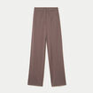 Pantalon large taille haute taupe femme